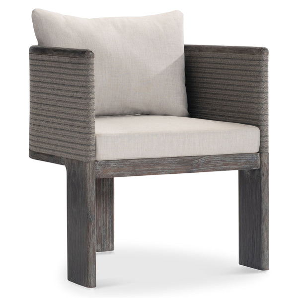 Bernhardt Bernhardt Rialto Teak Arm Chair with Rope Detail and Upholstered Seat for Outdoor Use X12542