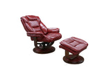 Parker House Parker Living Monarch - Rouge Manual Reclining Swivel Chair and Ottoman Rouge Top Grain Leather with Match (X) MMON#212S-ROU