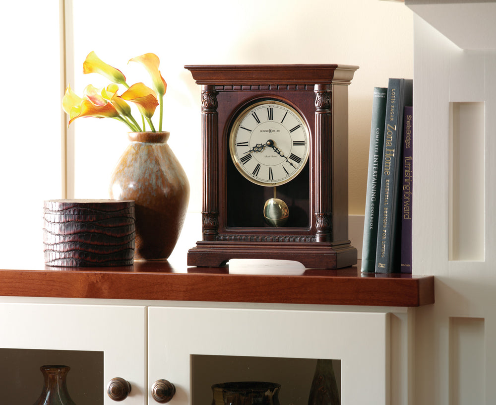 Hekman Furniture 635133 Langeland Wooden Mantel Clock - Timeless Cherry Finish, Melodic Chimes, And Elegant Design Hampton Cherry Langeland Mantel Clock 635133
