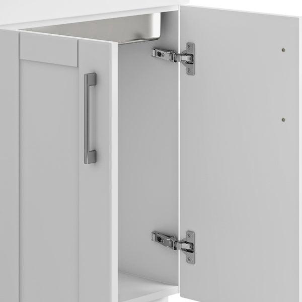 English Elm Modern Wide Shaker - Stylish 24" Laundry Cabinet With Deep Stainless Steel Sink & Faucet For Utility Spaces B136P158810