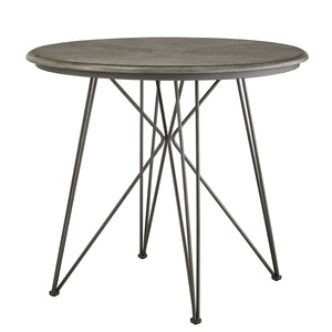 Homelegance By Top-Line Clementine Round Iron and Grey Finish Counter Height Dining Table Grey Veneer