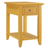 Homelegance By Top-Line Cerie 1-Drawer Side Table with Charging Station Yellow Wood