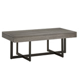 Homelegance By Top-Line Saskai Wood Finish Tables with Drawers Grey MDF