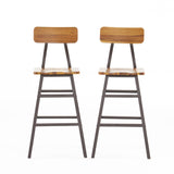 Christopher Knight Home® - Noble House - Raychel Natural Stained Laminated Acacia Barstool - Set of 2