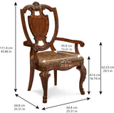 A.R.T. Furniture Old World Shield Back Arm Chair with Fabric Seat (Sold As Set of 2) 143203-2606 Brown 143203-2606