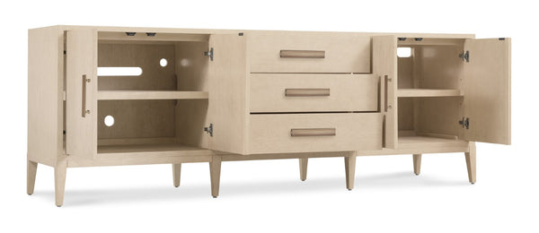 Hooker Furniture Westwood Polished Limestone Credenza With Quartered Oak Veneers, Radiance Hardware & Cable Management 6133-55486-80
