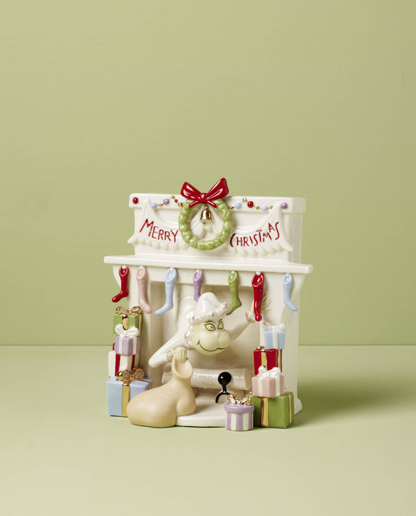 Lenox Grinch Stealing Stockings Figurine Multi, NO COLOR PORCELAIN 896422