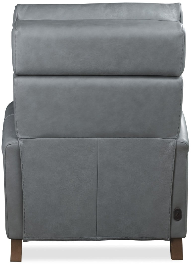 Hooker Furniture Okana Majestic Storm Cloud Power Recliner With Pop-Up Headrest, Semi-Aniline Leather, Bustle Back RC821-PH-031