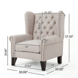 Christopher Knight Home® - Noble House - Laird Traditional Winged Beige Fabric Accent Chair