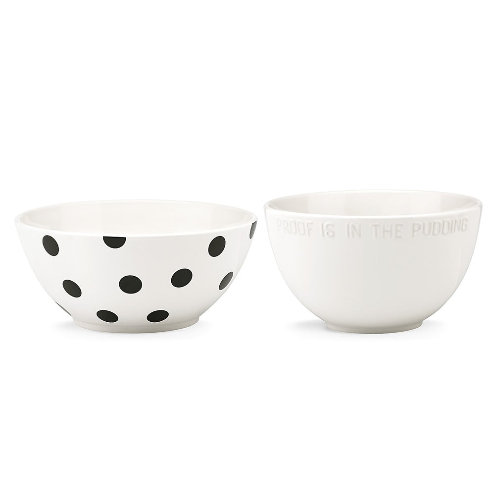 Lenox Kate Spade Deco Dot 2-Piece Mixing Bowl Set Multi, WHITE STONEWARE 856733