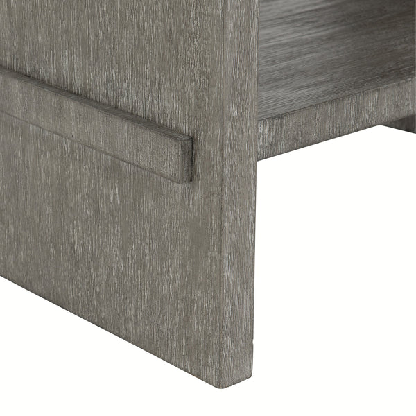 Bernhardt Bernhardt Foundations Nightstand With Cerused Acacia Grain, Soft-Close Drawer & Dual Usb Charging Dark Shale; Light Shale 28"W x 20"D x 29.13"H 306216