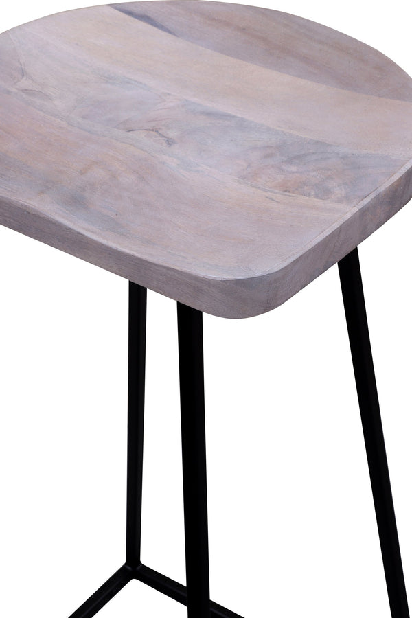 Porter Designs Clement Solid Acacia Wood Bar Stool With Sleek Design And Comfortable Scooped Seat White Wood 07-196-11-2096