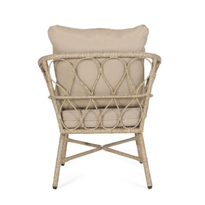 English Elm Christopher Knight Home® - BRUCE Club Chair Set - Brown PE Rattan & Iron Frame, Boho Outdoor Seating with Water-Resistant Cushions 70415.00LBRN