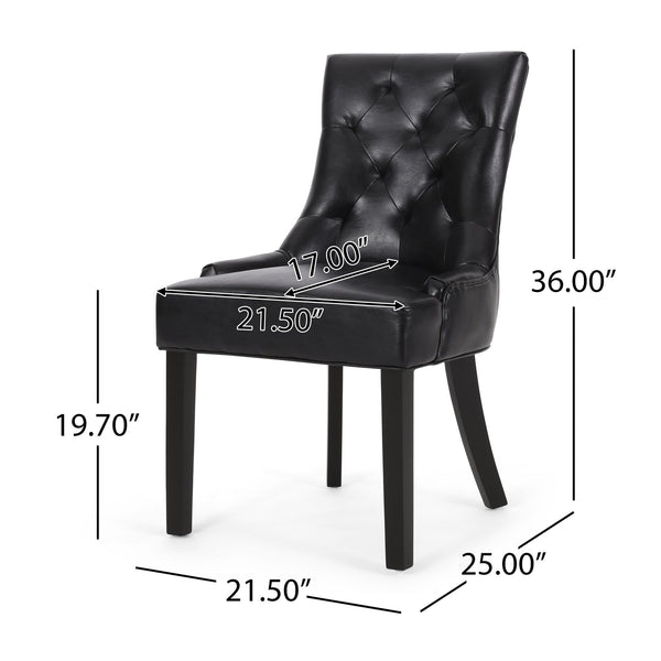 English Elm Cheney Tufted Upholstered Dining Chair Set with Solid Wood Legs for Modern Rooms 54181.00PUMDNT