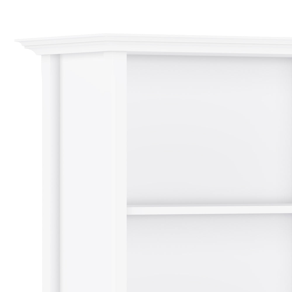 English Elm Amherst 30-Inch Solid Wood Bookcase - Elegant White 5-Shelf Storage For Living Room & Office Decor B136P158319