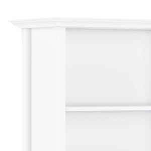 English Elm Amherst 30-Inch Solid Wood Bookcase - Elegant White 5-Shelf Storage For Living Room & Office Decor B136P158319