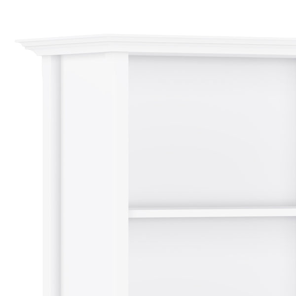 English Elm Amherst 30-Inch Solid Wood Bookcase - Elegant White 5-Shelf Storage For Living Room & Office Decor B136P158319