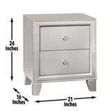 Steve Silver Omni Nightstand in Pearl Silver with 2 Drawers & Champagne Finish - 16