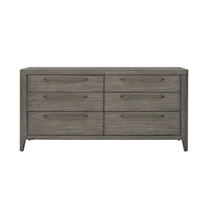 Scott Living Home Griffith Six Drawer Dresser Gray with Light Wood Finish P367DJ100 Pulaski Furniture