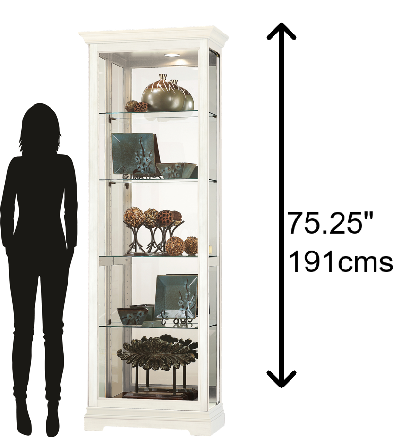 Hekman Furniture 680674 Brantley Iv Curio Cabinet - Elegant Display With Adjustable Glass Shelves & Mirrored Back Aged Linen Brantley Iv Curio Cabinet 680674