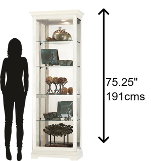 Hekman Furniture 680674 Brantley Iv Curio Cabinet - Elegant Display With Adjustable Glass Shelves & Mirrored Back Aged Linen Brantley Iv Curio Cabinet 680674