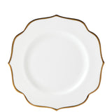 Contempo Luxe Accent Plate: 9-Inch Porcelain with Microwave-Safe Gold Trim, Chip Resistant