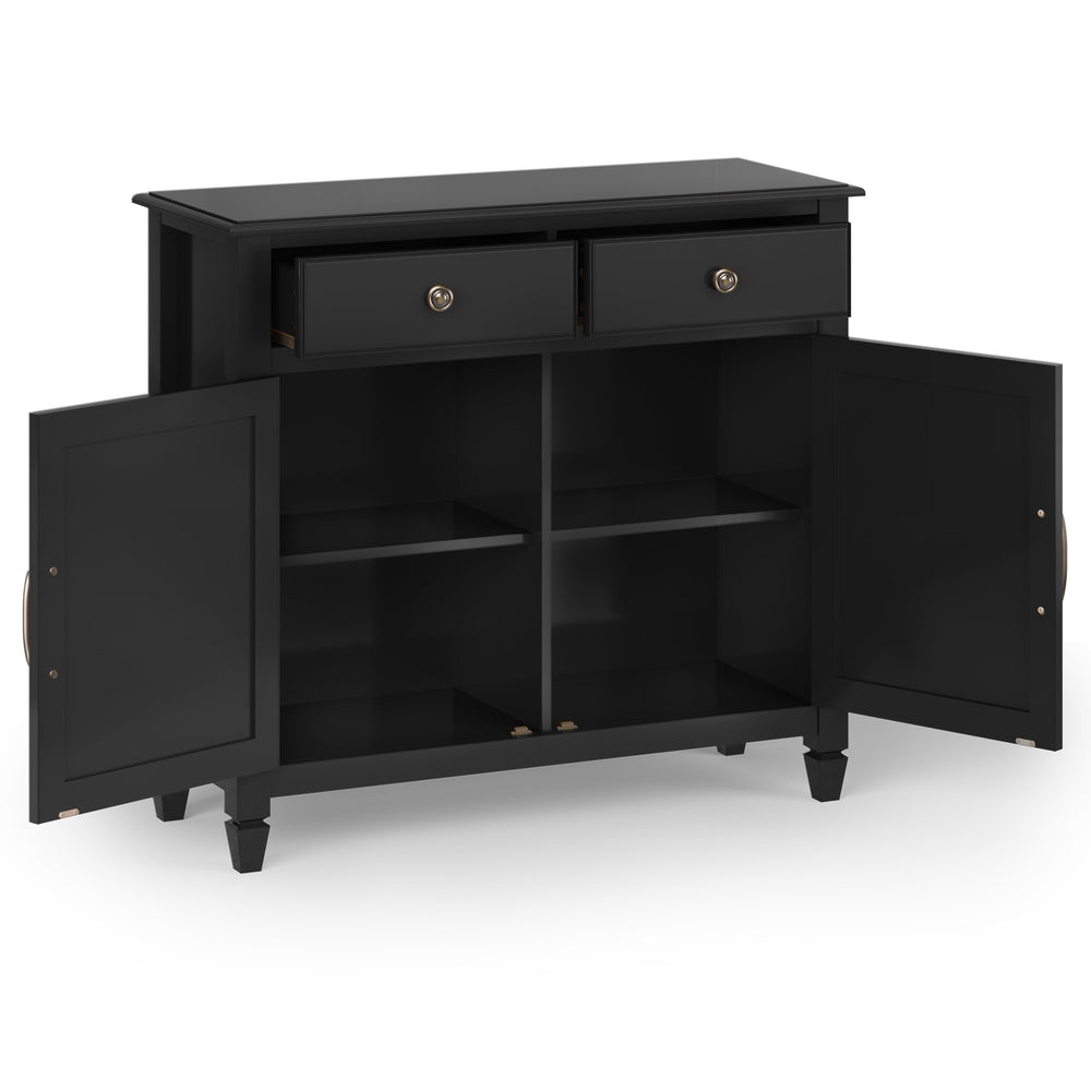 English Elm Connaught Handcrafted Solid Wood Entryway Storage Cabinet In Black - Timeless Style & Versatile Functionality B136P158538