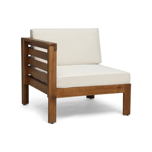 English Elm Cambridge Acacia Wood Outdoor L Shaped Sectional Sofa Set with Teak Finish Patio 63705.00BGE