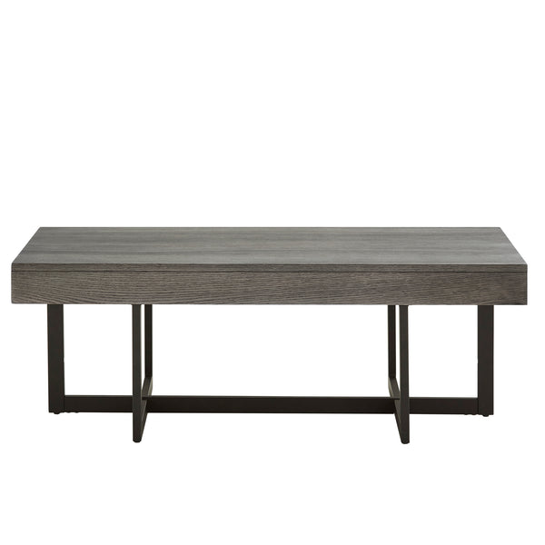Homelegance By Top-Line Saskai Wood Finish Tables with Drawers Grey MDF