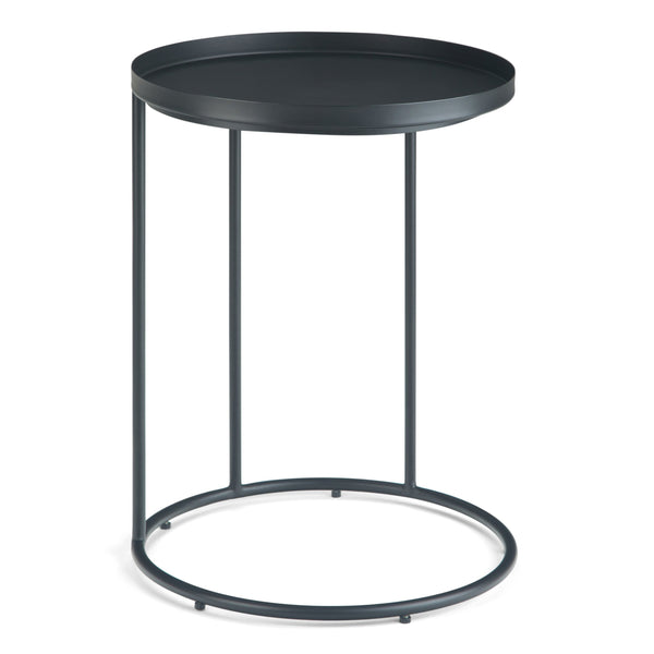 English Elm Monet Metal Side Table - Sleek Black Industrial Design For Modern Living Spaces & Versatile Use B136P158949