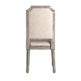 Homelegance By Top-Line Mayer Arched Linen and Wood Dining Chairs (Set of 2) Beige Rubberwood