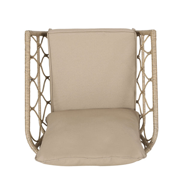 English Elm Christopher Knight Home® - BRUCE Club Chair Set - Brown PE Rattan & Iron Frame, Boho Outdoor Seating with Water-Resistant Cushions 70415.00LBRN