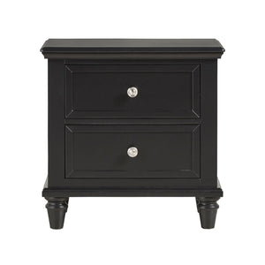 Homelegance By Top-Line Dasha 2-Drawer End Table Black Wood