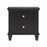 Homelegance By Top-Line Dasha 2-Drawer End Table Black Wood