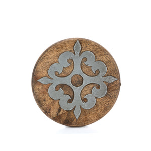 Heritage Inlay Wood Coaster Set, Set of 6 with Holder EAW92847 Park Hill