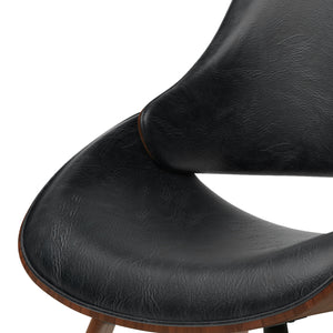 English Elm Malden Bentwood Dining Chair - Distressed Black Vegan Leather, Mid-Century Modern Comfort & Style B136P158902