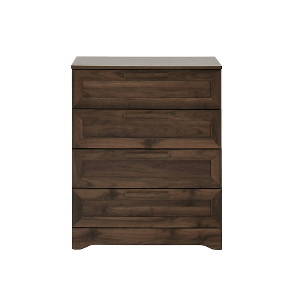 English Elm Christopher Knight Home® - DELANEY Walnut 4-Drawer Dresser with Faux Wood Finish, Compact Storage, Block Pulls, 27.5"W x 34"H 71141.00WALN