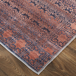 Feizy Rugs Voss Collection Bold Transitional Area Rug In Vibrant Colors For A Striking Home Aesthetic Red,Brown,Blue Polyester Vos39h4ftanblui7a