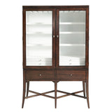 Modern Wood Bar Cabinet with Glass Doors and Storage Drawers Brown with Walnut Wood Finish P301-BAR-K1 Pulaski Furniture