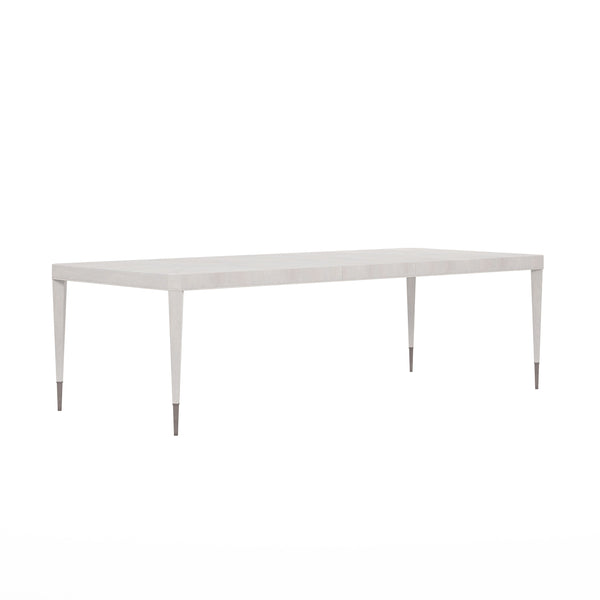 A.R.T. Furniture Mezzanine Dining Table In Dove Gray With Chamfered Edges, Leaf Extension & Nickel-finished Legs Light Gray Parawood And Poplar Solids,Maple Veneer,Steel 325220-2249