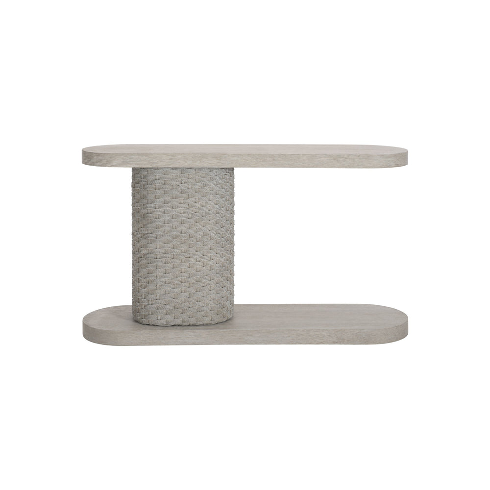 Bernhardt Bernhardt Acosta Console Table With Flaxen Quartered Oak, Woven Paper-Rope Pedestal, 58"W 309914