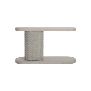Bernhardt Bernhardt Acosta Console Table With Flaxen Quartered Oak, Woven Paper-Rope Pedestal, 58"W 309914