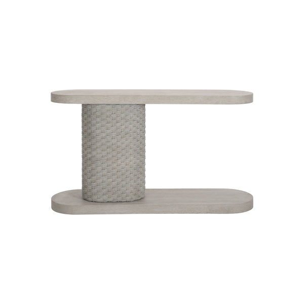 Bernhardt Bernhardt Acosta Console Table With Flaxen Quartered Oak, Woven Paper-Rope Pedestal, 58"W 309914