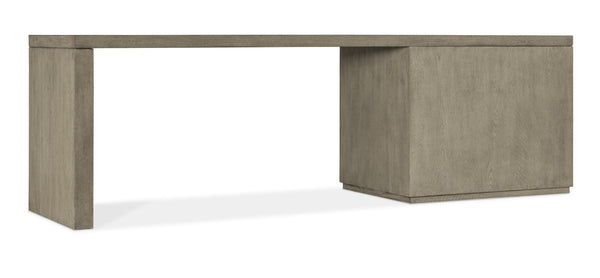 Hooker Furniture Linville 96" Desk With Lateral File In Smoked Mink Oak Veneer — Floating Back, Locking File Security 6150-10945-85
