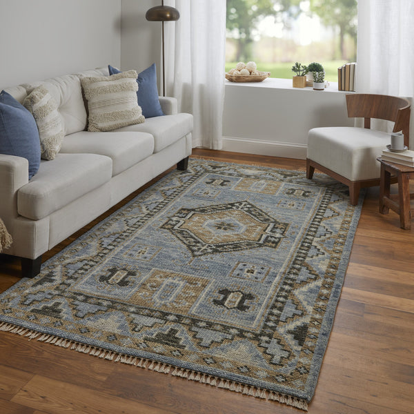 Feizy Rugs Fillmore Traditional Hand-knotted Wool Rug - Artisan Crafted Medallion Design With Rich Colors Blue,Green Wool Fil6935fblugrnc00