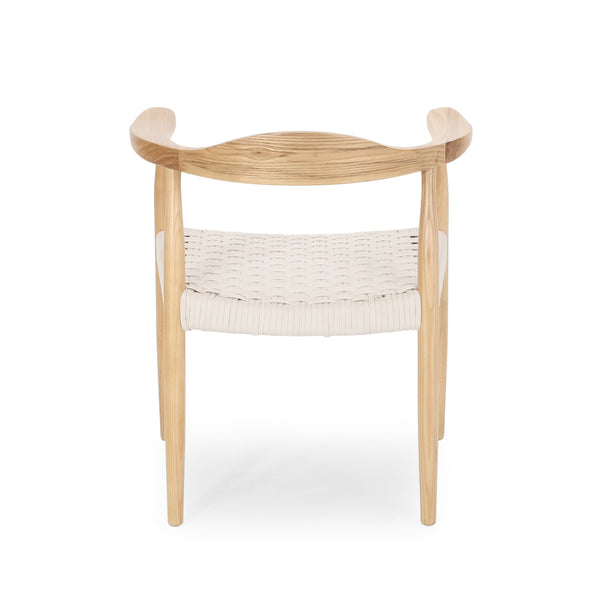 English Elm Christopher Knight Home® - ARM Chair White Woven Rope Mid-Century Modern Club Chair with Ash Wood Frame, Durable Comfort 66144.00