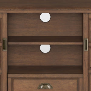 English Elm Burlington Solid Wood Tall TV Media Stand with Storage Drawers, Adjustable Shelves & Cord Management Dark Brown B136P158512