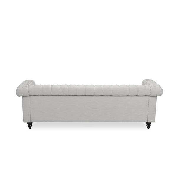 English Elm Christopher Knight Home® - SOFA Chesterfield-inspired 3-seater with deep button tufting, nailhead trim, low back and plush PU upholstery Grey 68326.00FPEBGRY
