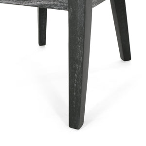 English Elm Dining Chair Set of 2 Solid Wood Textured Fabric Upholstered Farmhouse Modern Style 69408.00FLGRY