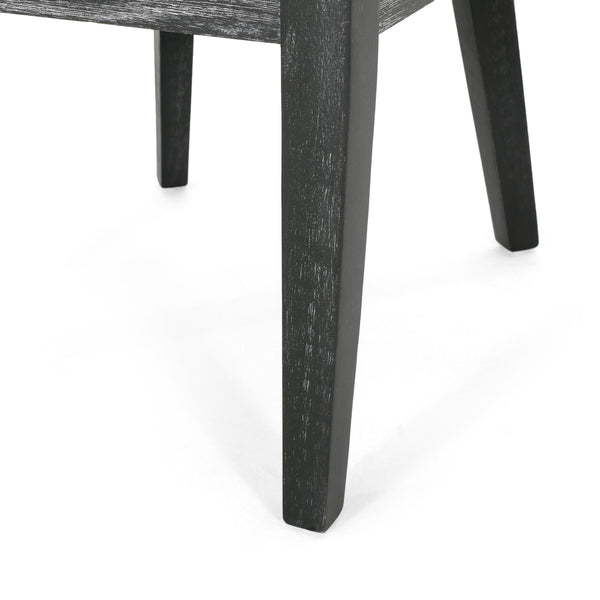 English Elm Dining Chair Set of 2 Solid Wood Textured Fabric Upholstered Farmhouse Modern Style 69408.00FLGRY